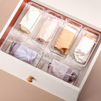 6Pcs Clear Plastic Drawer Organizers Tray 6" x 3" Storage Bins with 25Pcs Non-slip Pads for Makeup, Jewelries, Kitchen Utensils, Bathroom and Office - size: 6"x3"
