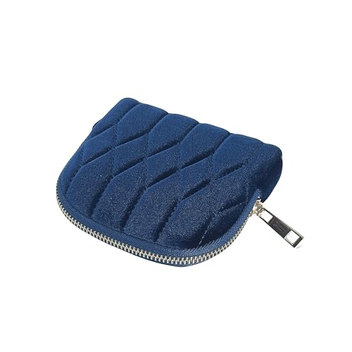 Small Travel Jewelry Case - Jewelry Travel Organizer Bag with for Bracelets, Necklaces, Bangles, Jewelry Organizer Storage Bag Gift for Women Girls,5.1x4.72x1.18 IN- RJB001-Navy - color: Navy-Velvet