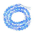 uxcell Matte Crystal Glass Beads 6mm Synthetic Frosted Shining Semi-Precious Round Loose Beads Synthetic Moonstone for Jewelry Making DIY Bracelet, Blue - color: Blue, size: 6mm