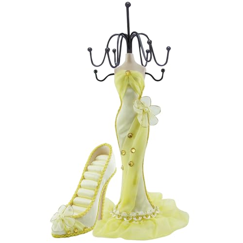2 PCS Set Jewlery Display Shoe Ring Holder - Mannequin Necklace Display Bracelet Orgaziner (Yell) - color: Yell