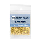 Beadalon Crimp Beads, Size #3, Gold Color, 1 oz, Approx. 450 pc - color: Gold, size: Size #3, 450 pc