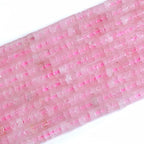 150pcs 2x4mm Natural Rose Quartz Tube Shape Beads Loose Flat Round Cylinder Flat Spacer Green Stone Beads for Bracelet Earrings Jewelry Making - color: Rose Quartz, size: 2x4mm Tube shape