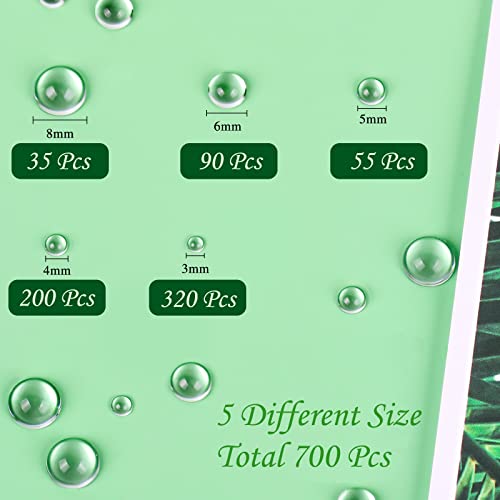 700 Pieces Clear Water Dewdrop Embellishments, CCOZN Card Making Supplies Clear Beads Water Droplets Waterdrop Resin Beads for DIY Scrapbooking Crafts Paper Decor Phone Case Craft
