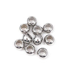 BEADIA Stainless Steel Spacer Beads 12x8mm Round Loose Charm Caps Beads for DIY Jewelry Making 10pcs with 6.5mm Hole - color: 12x8mm 6.5mm