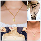 ZEVOFIUR Gold Necklace Chains for Jewelry Making, 9 Rolls of Jewelry Chain, DIY Starter Kit for DIY Necklace Bracelet Making Accessories with Jump Rings, Lobster Clasps, Connectors, Charms