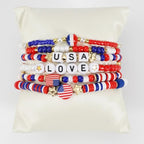 Twinfree Bohemia Beaded Bracelet for Women, Polymer Clay Stretch Bracelets - color: color 1