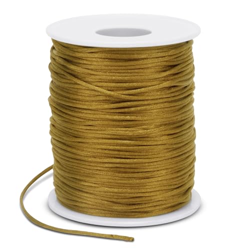 1.5mm Nylon Cord 328 Feet Satin Cord Nylon String for Bracelets, Bracelet Thread Bead String for Jewelry Making, Necklace, Chinese Knotting, Beading, DIY Crafts (Naturals) - color: Naturals, size: 1.5mm x 328 Feet