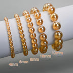 476PCS Round Crystal Glass Beads for Jewelry Making(Champagne Golden), Glass Spacer Loose Beads for Crafts Bracelets Necklaces Charms Pendants 4/6/8/10/12mm - color: Round Glass Beads: Champagne Golden