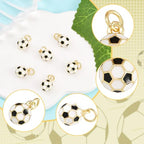 SUNNYCLUE 1 Box 6Pcs Real 18K Gold Plated Soccer Charms Soccer Balls Charms Bulk Enamel Round 3D Brass Colorful Metal Football Sport Pendants for Jewelry Making Supplies DIY Craft Keychain Bags Adults