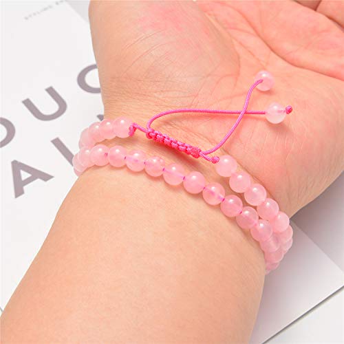 NCB 100pcs Original Natural Stone Beads Gemstone Round Loose Beads 6mm 8mm 10mm (Rose Quartz, 6mm 100Beads) - color: Rose Quartz, size: 6mm 100Beads