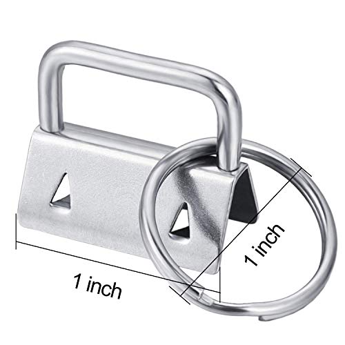 60Sets 1" Key Fob Hardware with 1Pcs Key Fob Pliers, Glass Running Pliers Tools with Jaws, Studio Running Pliers Attach Rubber Tips Perfect for Key Fob Hardware Install