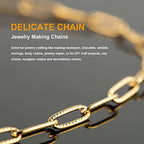 KYUNHOO 5M Gold Plated Stainless Steel Chain for Jewelry Making 4mm Wide Embossed Oval Paperclip Chain Bulk Soldered Jewelry Chain Spool with Lobster Clasps and Jump Rings for DIY Crafts - color: Embossed Paperclip Gold