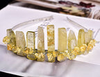 JIC Gem Citrine Crystal Crown Raw Quartz Headband Handmade Tiara Natural Stone Headpiece Women Girls for Wedding Parties - color: Citrine