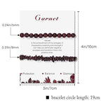 Healing Crystal Bracelets for Women 2 PCS 6mm Natural Stone Bracelet Stretch Crystal Beaded Bracelets Handmade Gemstone Bracelet Jewelry Gifts Christmas Gifts for Women Girls - style: garnet