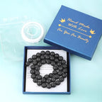 Natural Stone Beads Round Genuine Real Stone Beading Strand Loose Gemstones DIY Smooth Bead for Bracelet Necklace Earrings Jewelry Making (Black Lava, 8mm 45 Pieces) - color: Black Lava, size: 8mm 45pcs