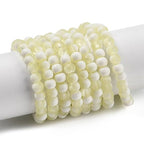 KISSITTY 50pcs Matte Beads Gradient Color Glass Frosted Crystal 6mm Rondelle Light Goldenrod Yellow Center Drilled Loose Craft Beads for Jewelry Making Earring Bracelet Necklace DIY Crafts - color: Light Goldenrod Yellow