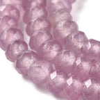 115pcs Natural Jade Disk Stone Beads 4x2mm Rondelle Faceted Dyed Stone Loose Spacer Beads for Jewelry Making Design Bracelet Necklace Keychain Phone Chain Lanyard Ornament, Flamingo - color: Flamingo