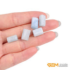 GEM-Inside 25Pcs 8x12mm Natural Blue Aquamarine Quartz Gemstone Faceted Freeform Tube Column Chakra Beads for Jewelry Making Full 15" Strand Power Energy Healing - color: Blue Aquamarine