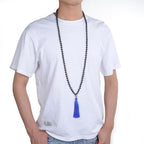 Adabele Premium 108 Mala Beads Malas Necklace - Natural Healing Gemstone Tibetan Buddhist Japa Prayer Meditation Reiki Chakra Stone Quartz Rock Women Men Jewelry - style: Grade A Black Tourmaline