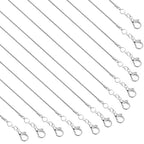PAXCOO 25 Pack Chains for Jewelry Making, Necklace Chains Bulk Silver Plated Snake Chains for Necklace Jewelry Making, 1.2 mm - size: 18 Inches