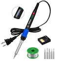 Soldering Iron Kit, 90W LED Digital Solder Iron Kit with Ceramic Heater, 110V Welding Tools with Smart Temperature Control, Auto Sleep, Temp Calibration, C/F, Accurate 176℉-896℉ - color: 90w- 9-in-1
