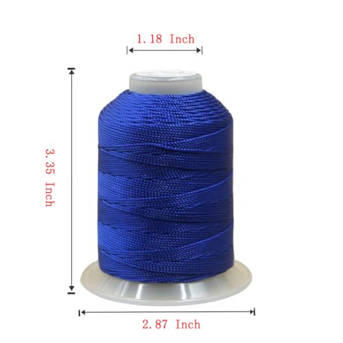 0.8mm 270 Yards Twisted Silk Cord Trim 3-Ply Twine Thread Braided Polyester String for DIY Crafts,Macrame, Pendants,Jewelry,Friendship Bracelets,Necklaces（Royal Blue） - color: Royal Blue, size: 0.8MM