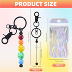 96 Pcs Beadable Keychains Bars bulk - 48 Black DIY Metal Beaded Keychain Making Kit + 48 Bags Included, Bead Keychain Supplies,Blank Key Chain, Perfect for Women, Men, Mother's Day, Birthday Gift - color: C-black, size: 48