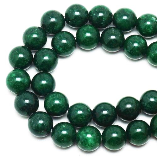 Natural African Green Jade Beads - African Green Jade Stone Beads for Bracelets, 8mm Round Loose Beads (44-47 Pcs, 8mm) - color: African Green Jade, size: 8mm