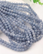 Natural Stone Beads 8mm Polished Round Smooth Gemstone Beads for Jewelry Making Supplies 15 Inch(45 Beads) (Blue Angel) - color: Blue Angel-45pcs
