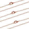 ALEXCRAFT Wholesale 12PCS Rose Gold Plated Solid Brass Chain Hypoallergenic Flat Cable Chains Link Bulk for Jewelry Making(18"(1.5MM)) - color: Rose Gold, size: 18 Inch-0.059 Inch