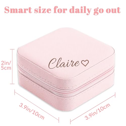 Personalized Travel Jewelry Box,Custom Leather Jewelry Case with Name,Customized Birthday Christmas Valentines Day Gifts for Women Bridesmaid Girls - color: Style 03