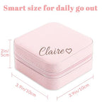 Personalized Travel Jewelry Box,Custom Leather Jewelry Case with Name,Customized Birthday Christmas Valentines Day Gifts for Women Bridesmaid Girls - color: Style 03
