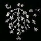 CHuangQi 100pcs Bulk Lots Jewelry Making Charms, Mixed Smooth Metal Charms, Pendants Bracelet Necklace Jewelry Making and DIY Craft Accessories - color: Silver_200