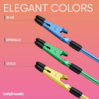 CraftyCrocodile Set of 3 Bracelet Helper Tool - Fastener Tool for Bracelet, Necklace, Jewelry, Watch - Сlip, Clasp Helper - Easy to Put on Yourself, Portable, Made of Metal, Blue, Emerald, Gold - color: Blue, Emerald, Gold