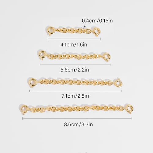 FAMARINE Gold Silver Necklace Extender Chains for Women - color: gold B