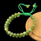MASSIVE BEADS Double Layer Natural Chakra Healing Power Crystals Macrame Bracelet Yoga Stone Beads Gemstone Meditation Relax Anxiety Bangle for Unisex Women Men - color: China Jade, size: 4mm