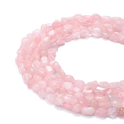 BEADIA Irregular Natural Rose Quartz Crystal Stone Loose Semi Gemstone Beads for Jewelry Making 7-10mm 38cm - color: Rose Quartz Crystal, size: 7-10mm 38cm