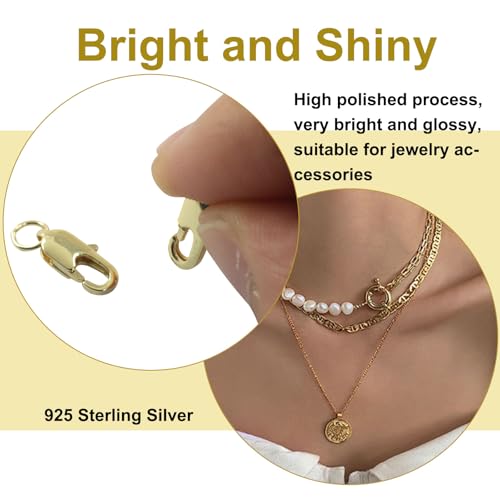 10Pcs Lobster Claw Clasp with Jump Ring, 18K Gold Jewelry Clasps for Necklace, Bracelets(Gold) - color: gold, size: 10