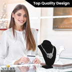 Novel Box Black Velvet Bust Stand Jewelry Necklace Display 6.5x4x10 Inches - Freestanding Travel Necklace Holder Stand - Necklace Mannequin Organizer Stands - Necklace Displays Medium - color: Black Velvet, size: Medium
