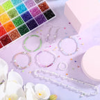 Paxcoo 5600Pcs Crystal Beads for Jewelry Making, Tiny Crystal Acrylic Beads Faceted Craft Beads Bicone Gem Beads Jewel for Jewelry Making (4 MM) - size: 4 mm