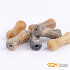 GEM-Inside 30Pcs 5x12mm Natural Orange Yellow Chrismatite Jade Stone Plant Bamboo Knot Bone Charms Beads for Jewelry Making Power Energy Chakra Stone Beads - color: Orange Yellow Chrismatite Jade
