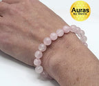 Rose Quartz Bracelet - 8mm Healing Crystal for Love, Unisex - color: 02: Rose Quartz, style: B: 6.5-6.9 inches
