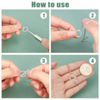 DICOSMETIC 2 Styles Sterling Silver Toggle Clasps Round and Heart Toggle Rings with 925 Stamped T-Ba Closure Connector Bracelet Clasp for Jewelry Making, 2 Sets