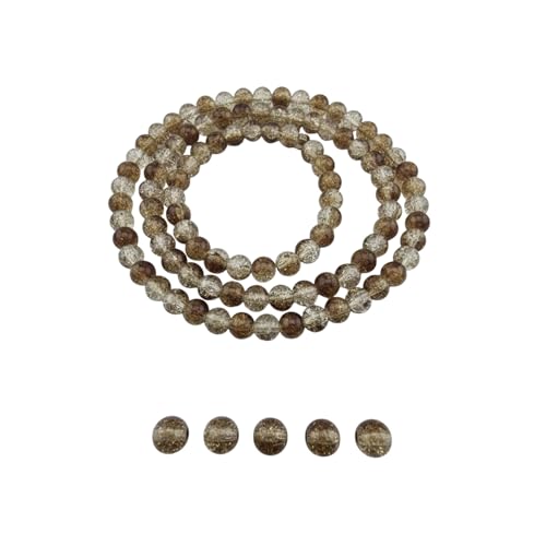 DandS ltd Crackle Lampwork Glass Beads for Jewelry Making, Champagne, Vibrant DIY Bracelets, Necklaces, Earrings, Beading Supplies & Craft Kits for Handmade Jewelry, 80pcs 0.39 inch (10mm), #J218-10 - color: Champagne