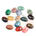 CAB Cabochon Natural Stone Beads for Jewelry Making - Oval, Random Color, Crystal Quartz - Size 13x18 mm, 20 Pieces - size: 13x18mm