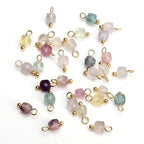 Beadia Natural Faceted Cube Stone Charms 4mm 30pcs with Untarnish Metal Accessories Loose Square Beads for DIY Jewelry Making - color: Fluorite