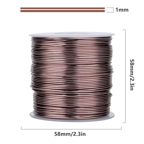 328 Feet Aluminum Craft Wire, 18 Gauge Brown Bendable Soft Metal Aluminum Wire Roll Bulk for DIY Crafts Sculpting Jewelry Making - color: Brown, size: 18 Gauge