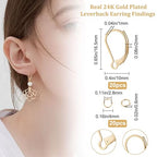 Beebeecraft 1 Box 20Pcs Leverback Earring Findings 24K Gold Plated Brass Earring Hooks Clasp 16.5x10mm Ear Wire Clip with 20Pcs Open Jump Rings for DIY Jewelry Making - color: 20Pcs 24K Gold Plated 304 Stainless Steel #3