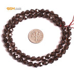 GEM-Inside Natural 6mm Smoky Quartz Gemstone Loose Beads Faceted Cambay Crystal Energy Stone Power for Jewelry Making 15" - color: Smoky Quartz, size: 6mm