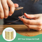 M METERXITY 2Roll 0.2mm Jewelry Wire, 32 Gauge 328FT Craft Wire Copper Beading Wire for Jewelry Making/Planting/Weaving/DIY Crafting, Soft Metal Wires [100M, Gold] - color: Gold, size: 32 Gauge 328FT